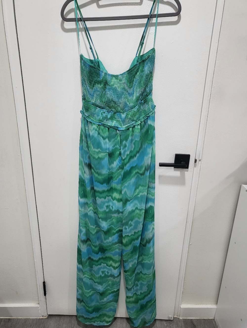NWOT FN Blue Green Wave Jumpsuit - Size Large - Picture 7 of 8